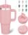 BJPKPK 30oz Stainless Steel Insulated Tumbler With Handle And Lid Straw Travel Coffee Mug Thermal Cup,Light Pink