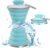 Collapsible Water Bottle, Camping Cup With Carabiner, Reuseable Silicone Foldable Leak Proof Portable Sports Travel Water Bottles For Outdoor, Travel Gym Hiking, BPA Free, Cycling Cups with Carabiner