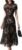GothDark Women’s Summer Floral Mesh Ruffle Dress Short Sleeve Round Neck Waist Cinched Casual Maxi Wedding Guest Dresses