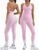 OMKAGI 2 Piece Workout Sets for Women Padded Workout Tops Booty Leggings with Pockets Gym Sets