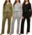 Real Essentials 3 Pack Women’s Soft Cotton Long Sleeve Pajama Set with Pants – Lounge Sets for Women (Available In Plus)
