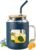 50 oz Glass Water Bottles with Silicone Sleeve,Glass Tumbler with Lid and Straw,Iced Coffee Cup with Handle,BPA Free-Blue