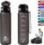 32oz Titan Water Bottle with Time-Marked, 2 Lids (Fast Flow & Straw) – BPA/BPS-Free, Leak-Proof, Airtight, Reusable Water Bottle with Anti-Slip Coating – Perfect for Sports, Hiking (Black)