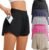 CE’ CERDR Women’s Athletic Workout Short High Waisted Elastic Running Shorts with Pockets for Gym Casual