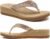 KuaiLu Womens Dressy Rhinestone Platform Flip Flops Trendy Comfortable Arch Support Cushion Walking Thong Sandals Yoga Foam Low Wedge Slippers Summer Pool Beach